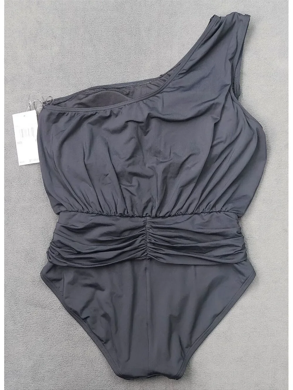 Michael Kors One-Shoulder Black Swimsuit with Belt Detail Size 10